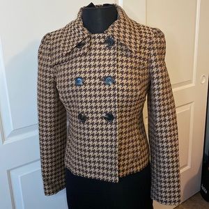 Nine West Suit Women’s Brown/Creme Houndstooth Suit Coat size 6P